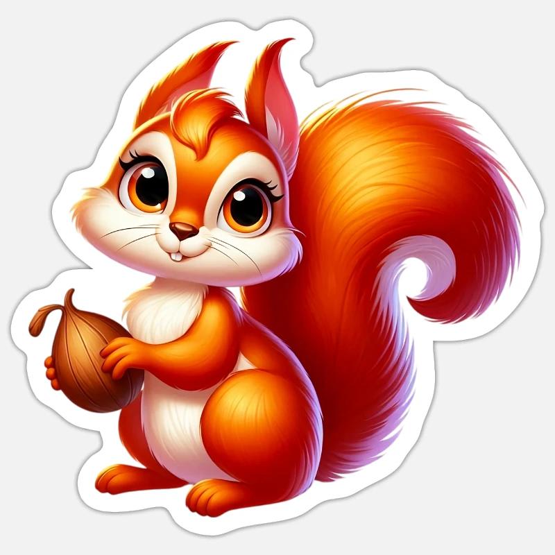 Squirrel - Sticker size S (10 x 10 cm) - white matte