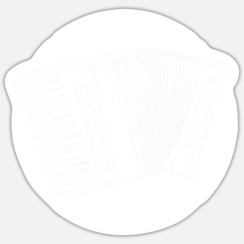 Akkordeon - Sticker Größe S (10 x 10 cm) - Mattweiß