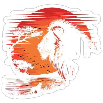 Lion Wildcat - Sticker size S (10 x 10 cm) - white matte - Front
