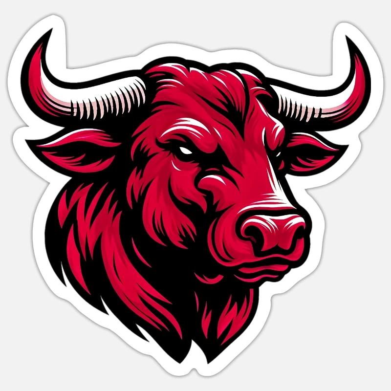 Stier - Sticker Größe S (10 x 10 cm) - Mattweiß