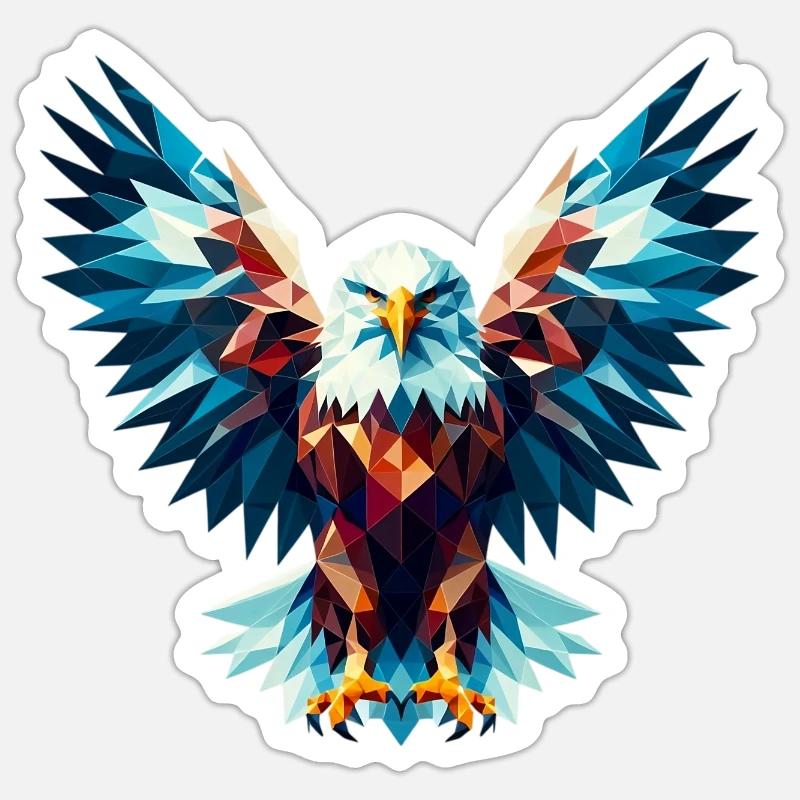 Polygonaler Adler Sticker Größe S (10 x 10 cm)