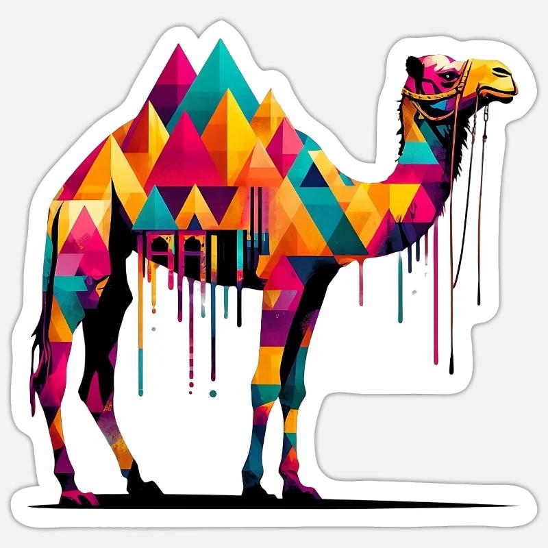 Kamel - Sticker Größe S (10 x 10 cm) - Mattweiß