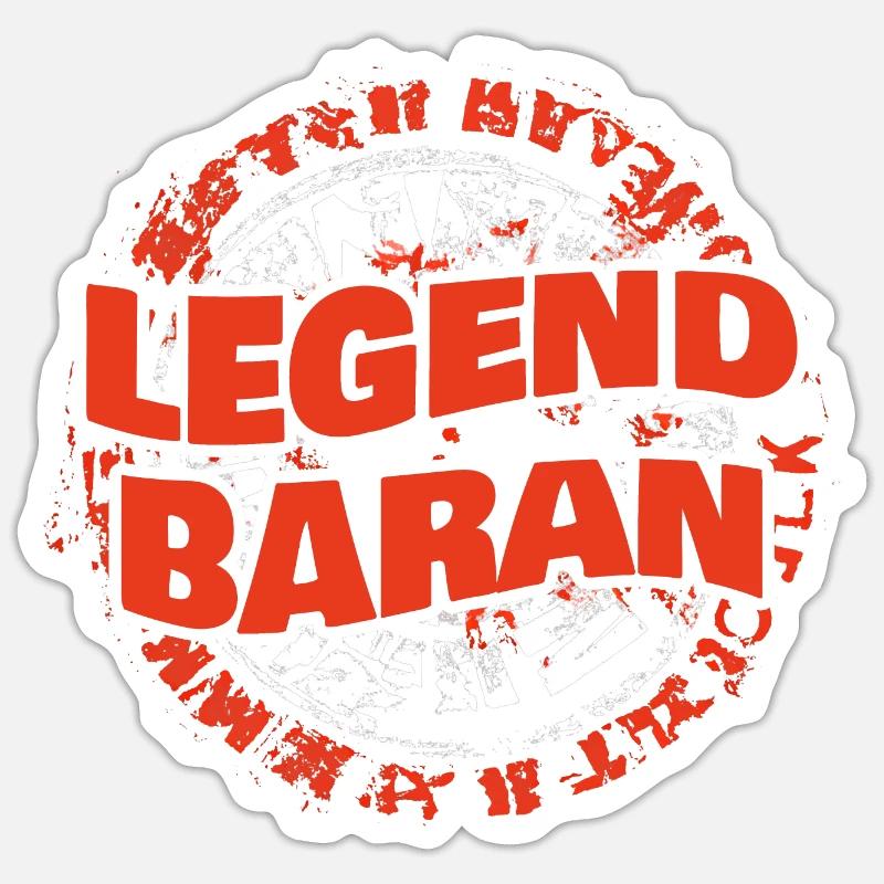 Man Baran - Sticker taille S (10 x 10 cm) - blanc mat