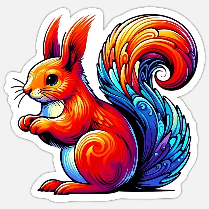 Écureuil - Sticker taille S (10 x 10 cm) - blanc mat