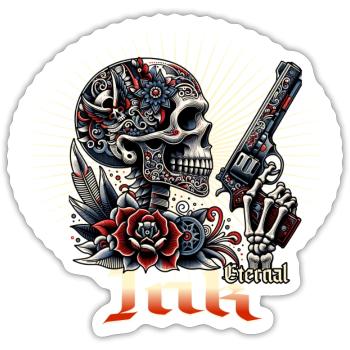 "Eternal Rebel: Die Kunst der Unsterblichkeit" - Sticker Größe S (10 x 10 cm) - Mattweiß - Vorne