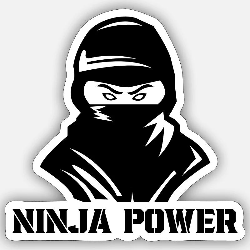 Ninja Power - Sticker size S (10 x 10 cm) - white matte
