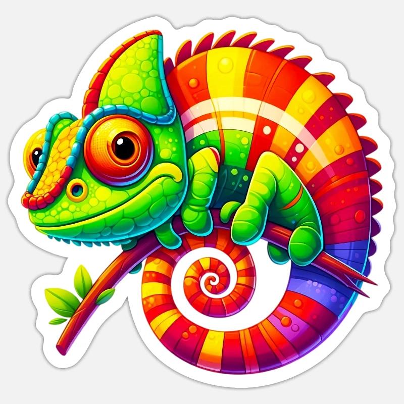 Chameleon - Sticker size S (10 x 10 cm) - white matte