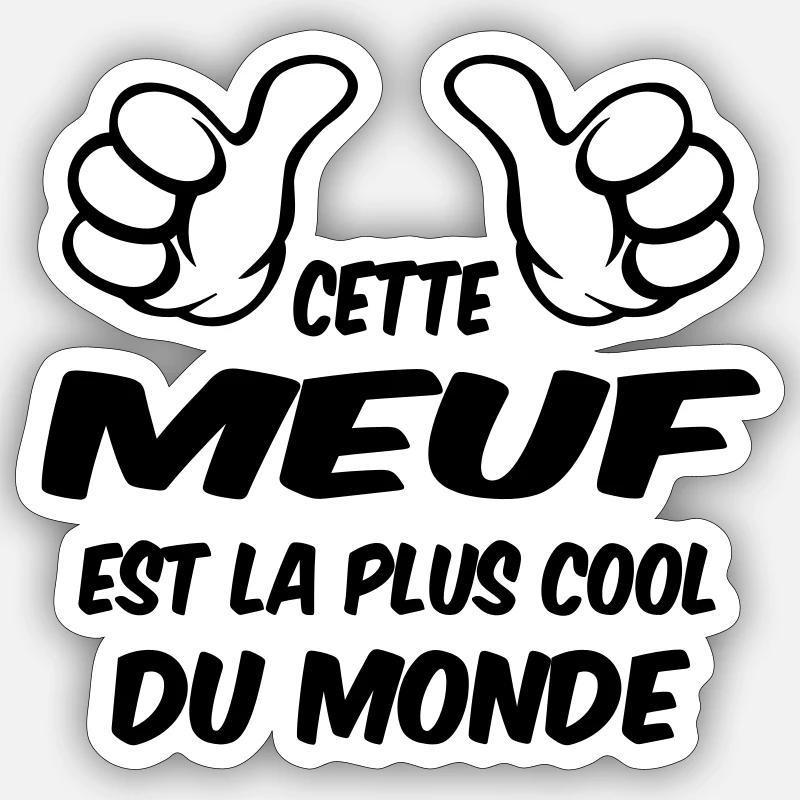 MEILLEURE MEUF - Sticker taille S (10 x 10 cm) - blanc mat