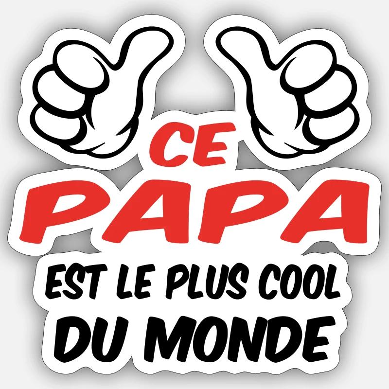 MEILLEUR papa - Sticker taille S (10 x 10 cm) - blanc mat