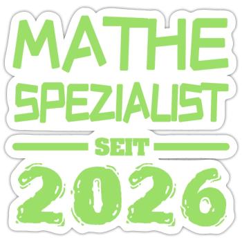 Spécialiste en mathématiques 2026 - Sticker taille S (10 x 10 cm) - blanc mat - Devant