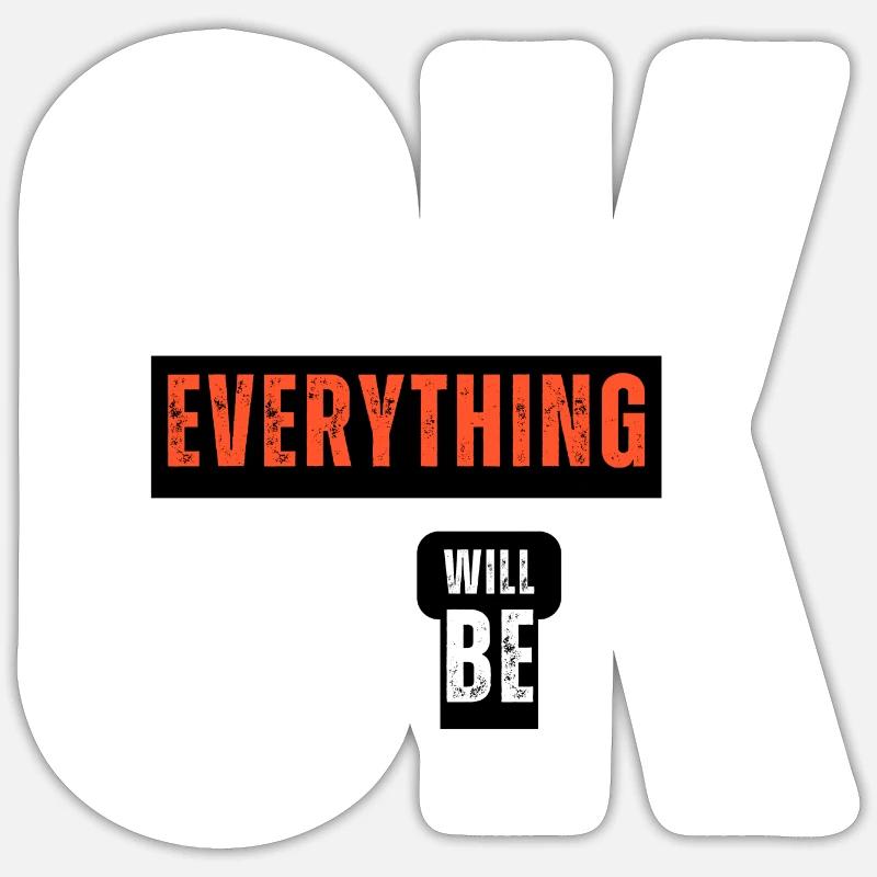 EVERYTHING OK - Sticker Größe S (10 x 10 cm) - Mattweiß