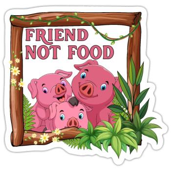 Freunde nicht essen Vegane Botschaft - Sticker Größe S (10 x 10 cm) - Mattweiß - Vorne
