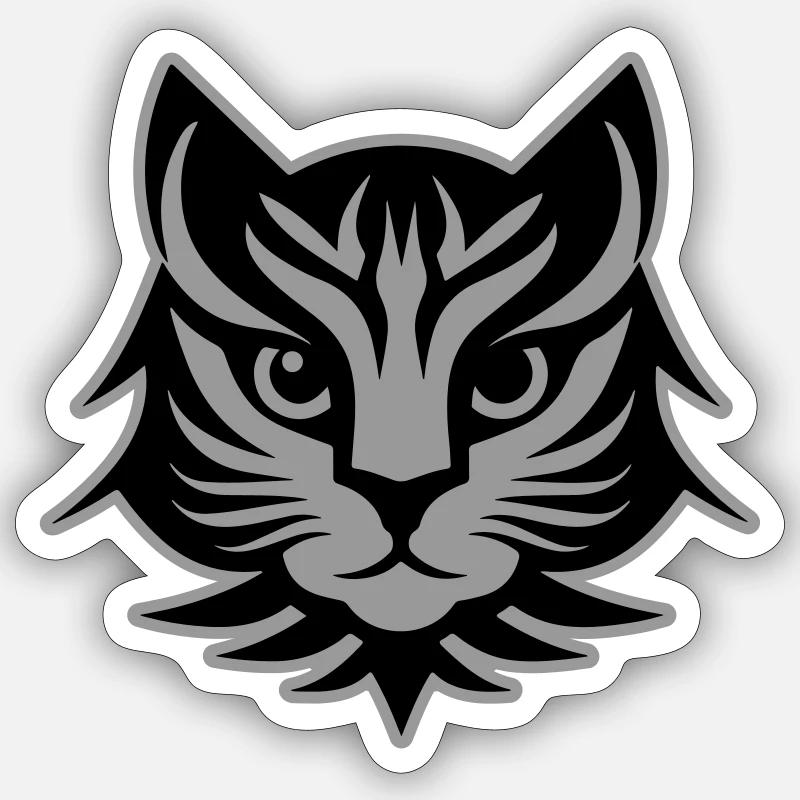 Cat Portrait Head - Sticker size S (10 x 10 cm) - white matte