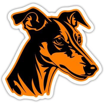 Greyhound Dog Head - Sticker size S (10 x 10 cm) - white matte - Front