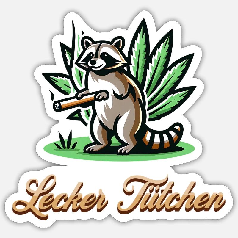 Waschbär Geschenkidee - Sticker Größe S (10 x 10 cm) - Mattweiß