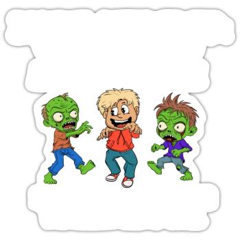 Zombie Attack Tip Sarcastic Humor Sarcasm - Sticker size S (10 x 10 cm) - white matte - Front