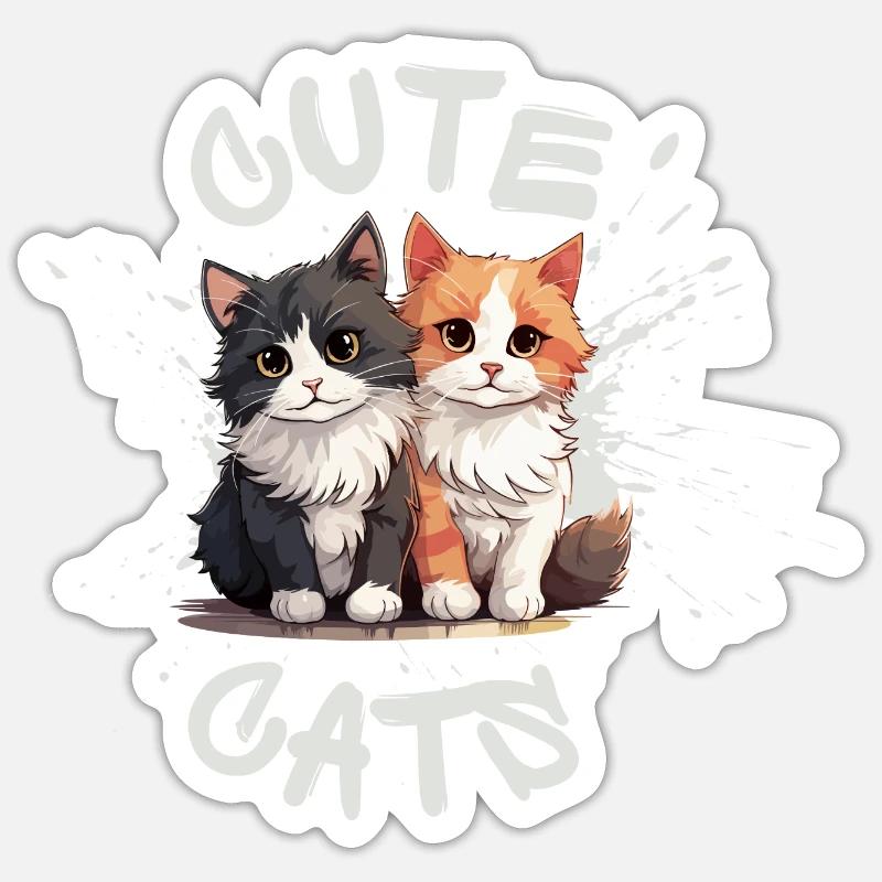 Cute Cats Sticker size S (10 x 10 cm)