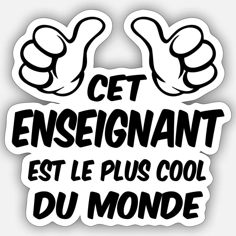 MEILLEUR ENSEIGNANT - Sticker taille S (10 x 10 cm) - blanc mat
