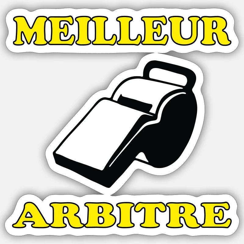 Meilleur arbitre - Sticker taille S (10 x 10 cm) - blanc mat