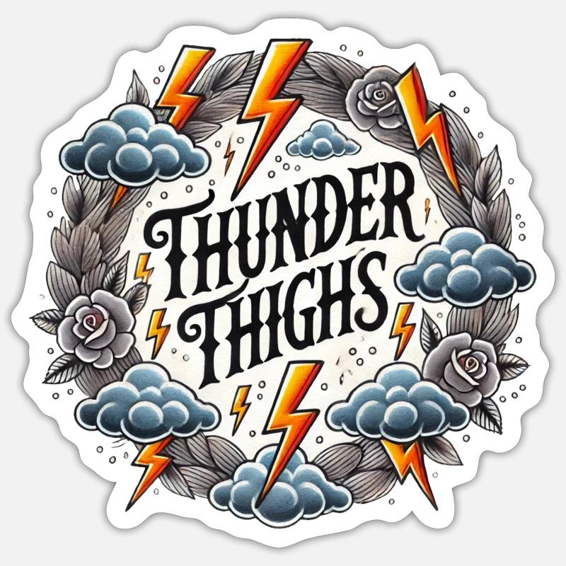 Thunder Thighs - Sticker size S (10 x 10 cm) - white matte