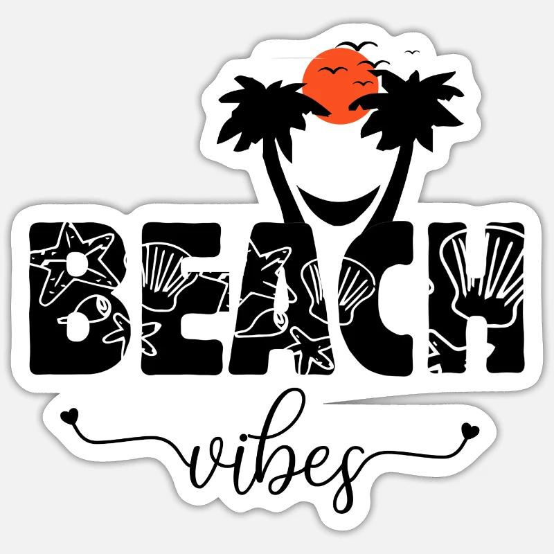 Beach vibes, Beach Lover - Sticker size S (10 x 10 cm) - white matte