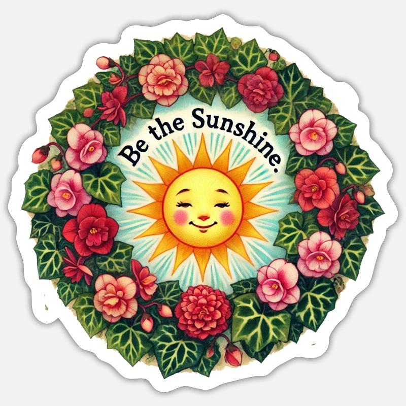 Soyez le soleil - Sticker taille S (10 x 10 cm) - blanc mat