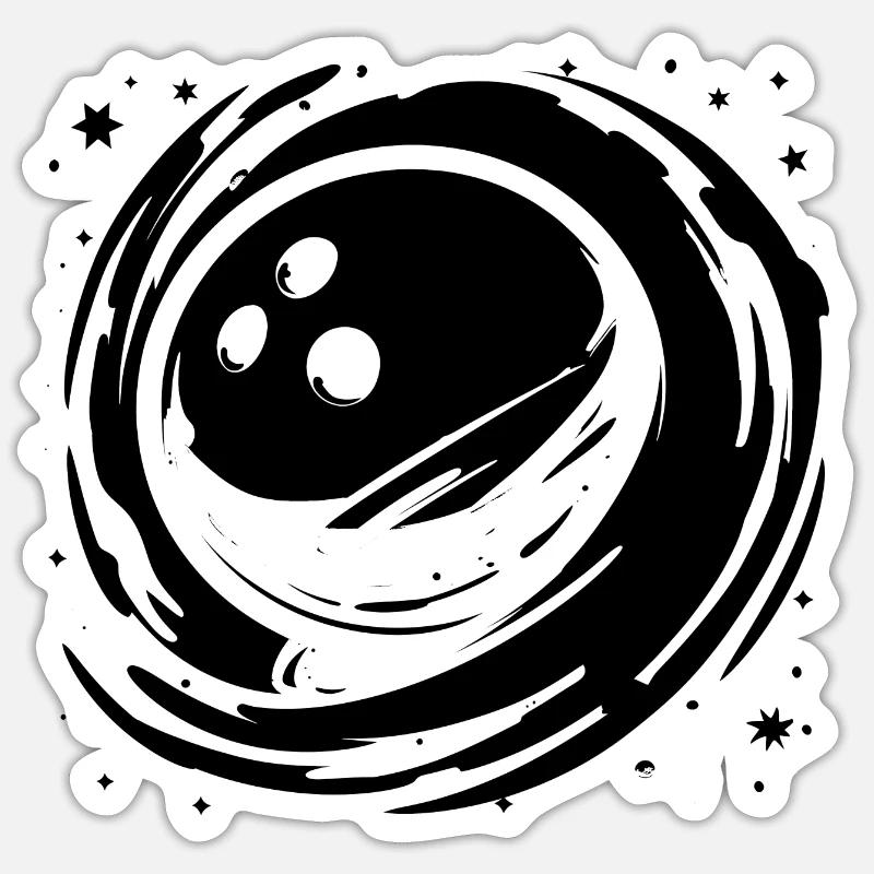 Bowling Grafik - Sticker Größe S (10 x 10 cm) - Mattweiß