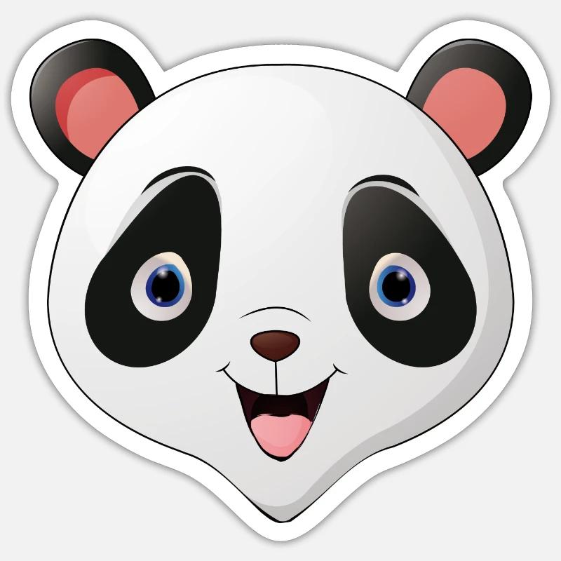Panda face - Sticker size S (10 x 10 cm) - white matte