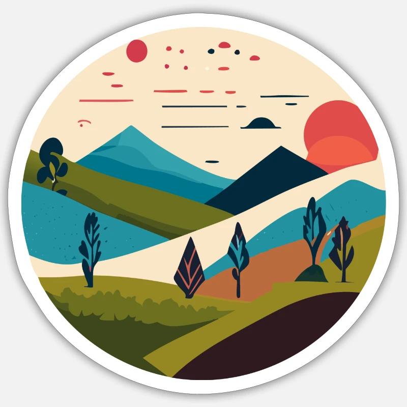 Berglandschaft mit wundervollen Natur Sticker Größe S (10 x 10 cm)