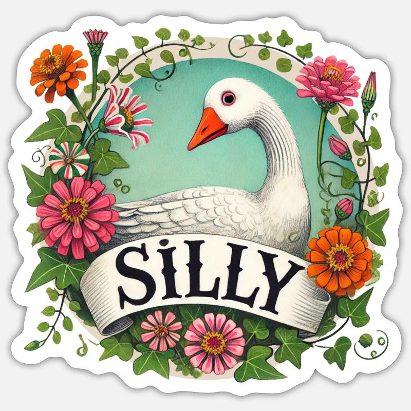 Dumme Gans - Sticker Größe S (10 x 10 cm) - Mattweiß