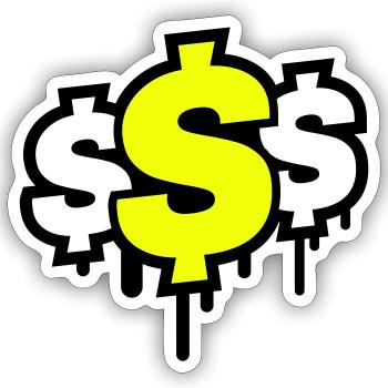 dollar symbol - Sticker Größe S (10 x 10 cm) - Mattweiß - Vorne
