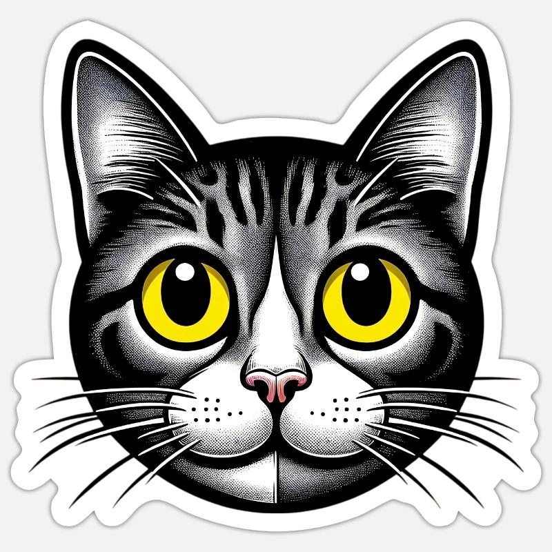 Cat - Sticker size S (10 x 10 cm) - white matte