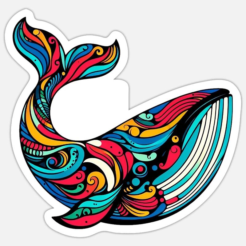 Whale - Sticker size S (10 x 10 cm) - white matte