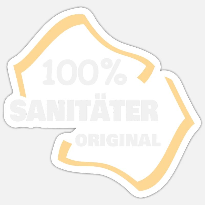 Profession : Ambulancier paramédical - Sticker taille S (10 x 10 cm) - blanc mat