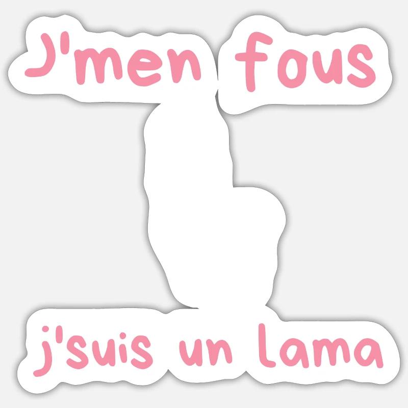 Es ist mir egal, ich bin ein Lama - Sticker Größe S (10 x 10 cm) - Mattweiß