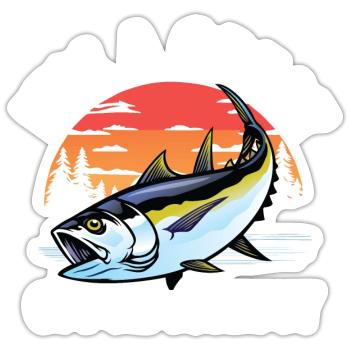 It’s a Great Oppor-tuna-ty für eine Anglerin - Sticker Größe S (10 x 10 cm) - Mattweiß - Vorne