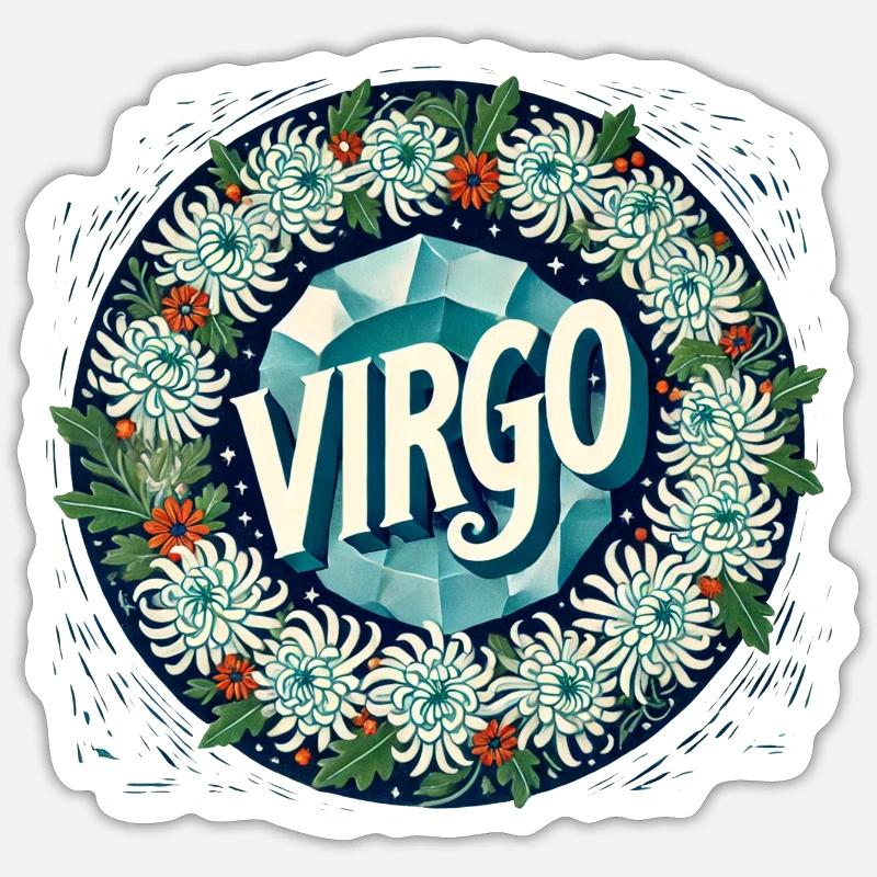 Vierge - Sticker taille S (10 x 10 cm) - blanc mat
