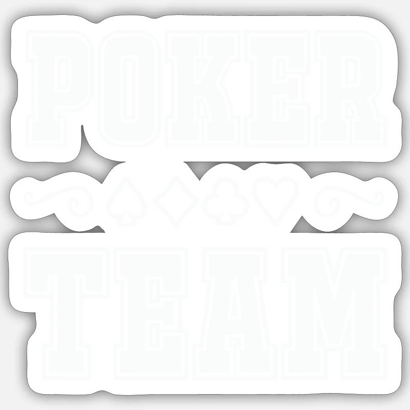 Équipe de poker - Sticker taille S (10 x 10 cm) - blanc mat