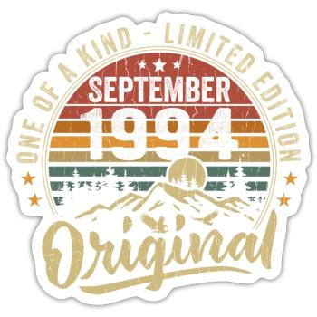 Anniversaire Septembre 1994 - Né en Septembre 1994 - Sticker taille S (10 x 10 cm) - blanc mat - Devant