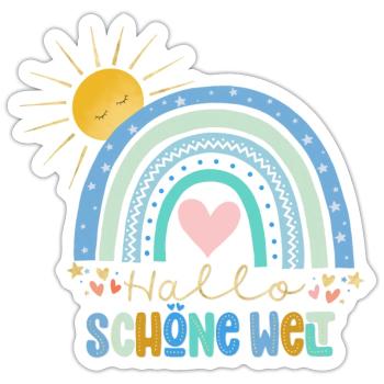 Hello world - Sticker size S (10 x 10 cm) - white matte - Front