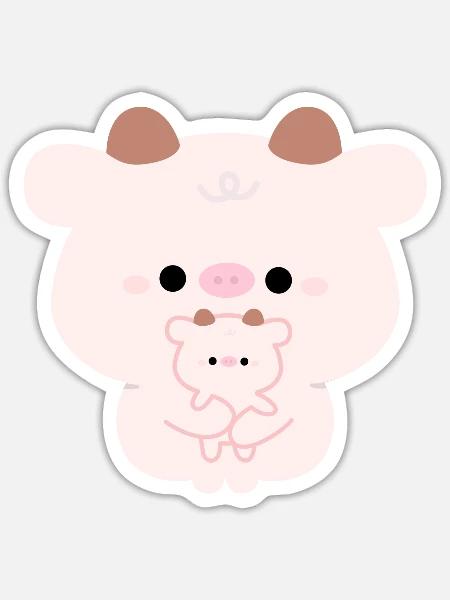 Kuh-Liebe - Sticker Größe S (10 x 10 cm) - Mattweiß
