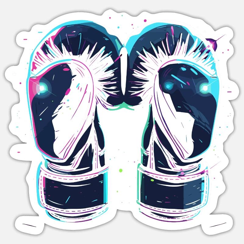 Gants de boxe Steampunk - Sticker taille S (10 x 10 cm) - blanc mat