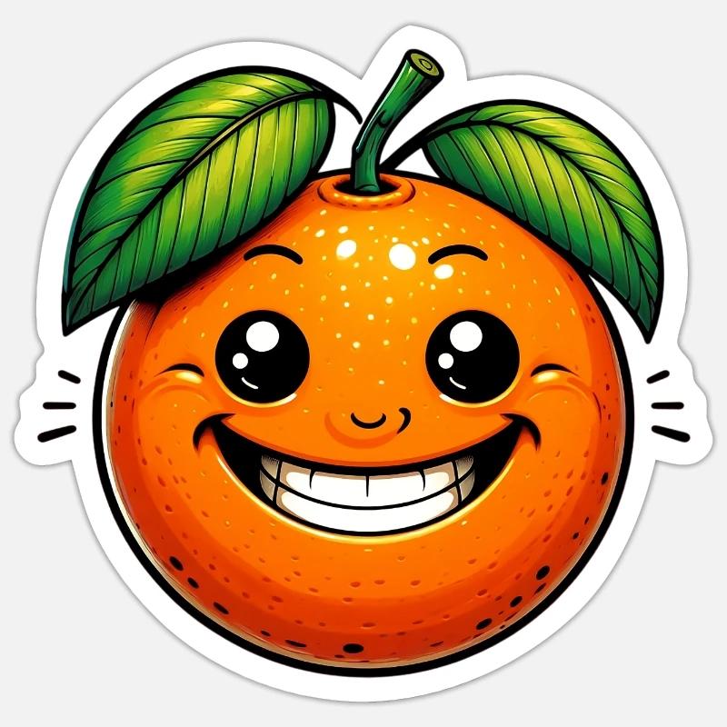 Orange Orange - Sticker taille S (10 x 10 cm) - blanc mat