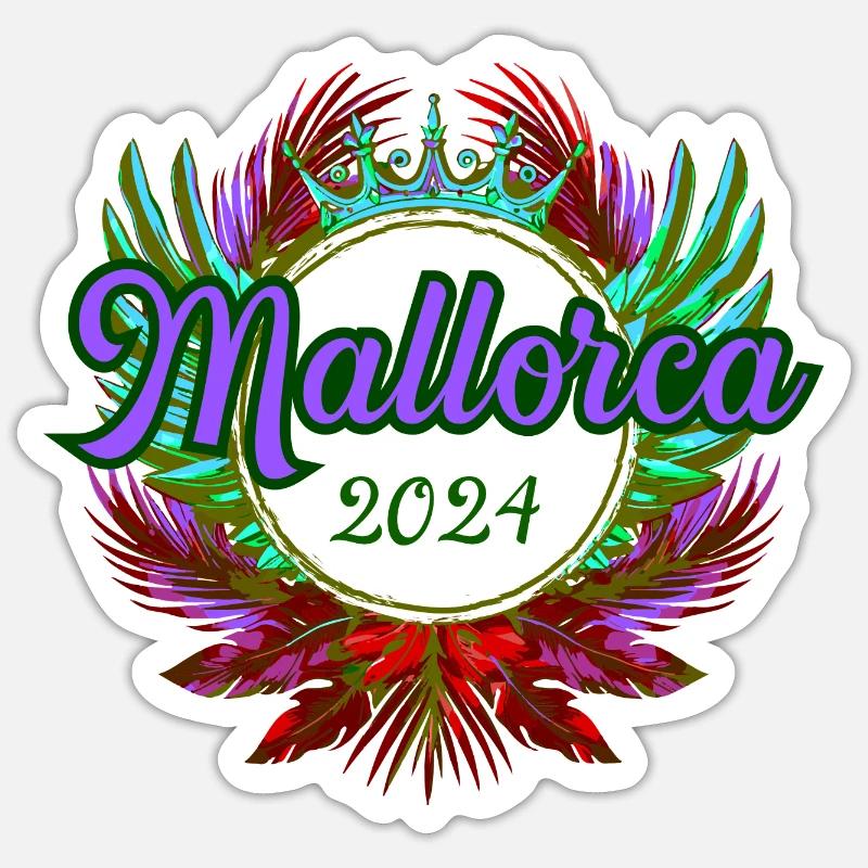Majorque 2024 Équipe - Sticker taille S (10 x 10 cm) - blanc mat