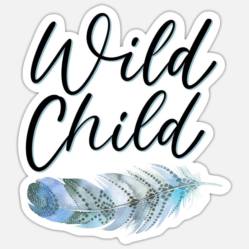 Wild Child - Sticker Größe S (10 x 10 cm) - Mattweiß