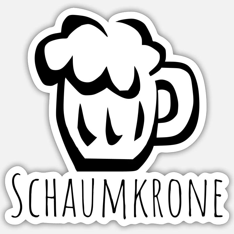 Schaumkrone - Bierkrug Sticker Größe S (10 x 10 cm)