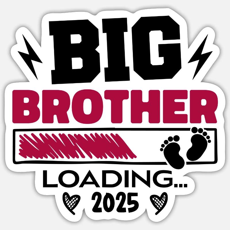 Big Brother Loading 2025 wird zu Big Brother - Sticker Größe S (10 x 10 cm) - Mattweiß