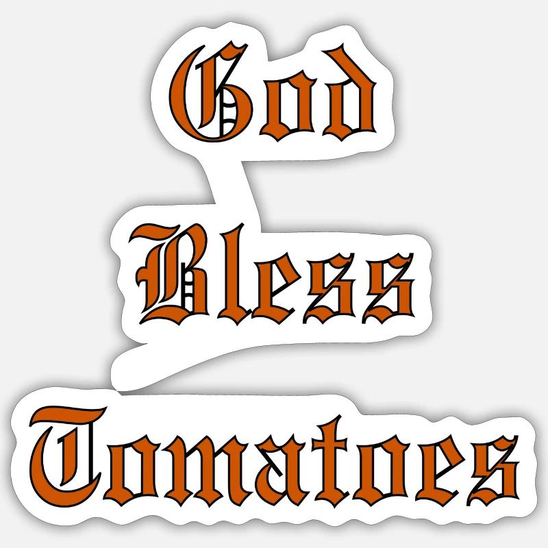 GodBlessTomatoes - Sticker taille S (10 x 10 cm) - blanc mat