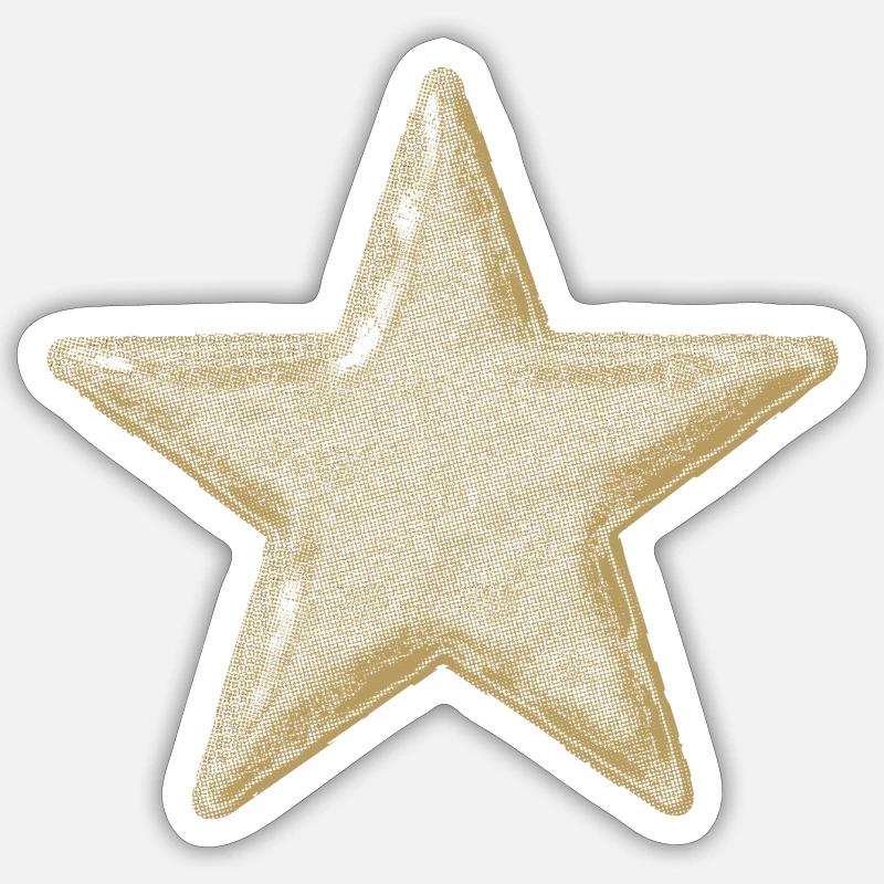 Star Khaki - Sticker size S (10 x 10 cm) - white matte