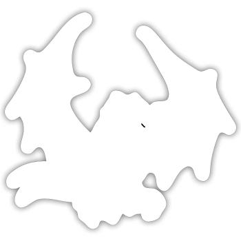 Dragon blanc froid - Sticker taille S (10 x 10 cm) - blanc mat - Devant